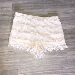 Crochet white shorts